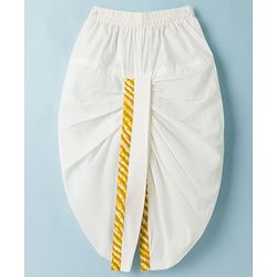 Babyhug Cambric Woven Full Sleeves Striped Kurta Dhoti Set - Yellow