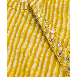 Babyhug Cambric Woven Full Sleeves Striped Kurta Dhoti Set - Yellow