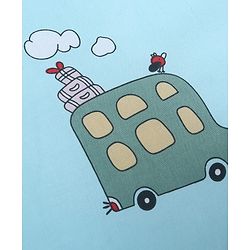 Babyhug 100% Cotton Gadda Bedding Set Cute Car Print - Sea Green| Soft & Breathable Cotton Shell| Mattress with Pillow & 2 Bolsters| Gentle Cushioned Support| Gifting Option for 0to12 Months