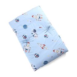 Babyhug 100% Cotton Gadda Bedding Set Cute Car Print - Sea Green| Soft & Breathable Cotton Shell| Mattress with Pillow & 2 Bolsters| Gentle Cushioned Support| Gifting Option for 0to12 Months