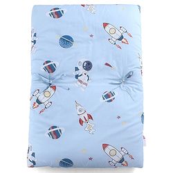 Babyhug 100% Cotton Gadda Bedding Set Cute Car Print - Sea Green| Soft & Breathable Cotton Shell| Mattress with Pillow & 2 Bolsters| Gentle Cushioned Support| Gifting Option for 0to12 Months