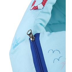 Babyhug 100% Cotton Baby Sleeping Bag with Hood Little Sailor Print - Blue| Use as Carry Nest, Mattress or Sleeping Bag| Newborn to Toddler Boys & Girls| New Born Gifting| Warm and Cozy