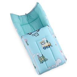 Babyhug 100% Cotton Baby Sleeping Bag with Hood Little Sailor Print - Blue| Use as Carry Nest, Mattress or Sleeping Bag| Newborn to Toddler Boys & Girls| New Born Gifting| Warm and Cozy