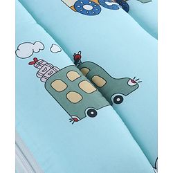 Babyhug 100% Cotton Baby Sleeping Bag with Hood Little Sailor Print - Blue| Use as Carry Nest, Mattress or Sleeping Bag| Newborn to Toddler Boys & Girls| New Born Gifting| Warm and Cozy