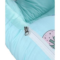 Babyhug 100% Cotton Baby Sleeping Bag with Hood Little Sailor Print - Blue| Use as Carry Nest, Mattress or Sleeping Bag| Newborn to Toddler Boys & Girls| New Born Gifting| Warm and Cozy