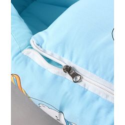 Babyhug 100% Cotton Baby Sleeping Bag with Hood Little Sailor Print - Blue| Use as Carry Nest, Mattress or Sleeping Bag| Newborn to Toddler Boys & Girls| New Born Gifting| Warm and Cozy