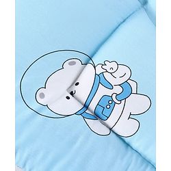 Babyhug 100% Cotton Baby Sleeping Bag with Hood Little Sailor Print - Blue| Use as Carry Nest, Mattress or Sleeping Bag| Newborn to Toddler Boys & Girls| New Born Gifting| Warm and Cozy