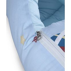 Babyhug 100% Cotton Baby Sleeping Bag with Hood Little Sailor Print - Blue| Use as Carry Nest, Mattress or Sleeping Bag| Newborn to Toddler Boys & Girls| New Born Gifting| Warm and Cozy