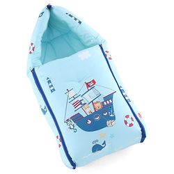 Babyhug Super Saver Bedding Combo Set of 3 Sailor Friends Print - Blue| 100% Cotton| Pillows & Bolsters Included| Lightweight & Travel Friendly| Breathable Fabric| Gifting  Option for 0to6 Months