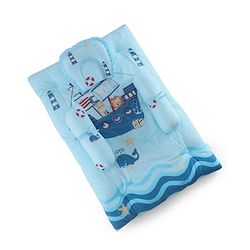 Babyhug Super Saver Bedding Combo Set of 3 Sailor Friends Print - Blue| 100% Cotton| Pillows & Bolsters Included| Lightweight & Travel Friendly| Breathable Fabric| Gifting  Option for 0to6 Months