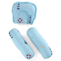 Babyhug Super Saver Bedding Combo Set of 3 Sailor Friends Print - Blue| 100% Cotton| Pillows & Bolsters Included| Lightweight & Travel Friendly| Breathable Fabric| Gifting  Option for 0to6 Months