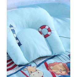 Babyhug Super Saver Bedding Combo Set of 3 Sailor Friends Print - Blue| 100% Cotton| Pillows & Bolsters Included| Lightweight & Travel Friendly| Breathable Fabric| Gifting  Option for 0to6 Months