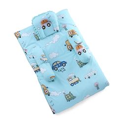Babyhug Super Saver Bedding Combo Set of 3 Sailor Friends Print - Blue| 100% Cotton| Pillows & Bolsters Included| Lightweight & Travel Friendly| Breathable Fabric| Gifting  Option for 0to6 Months