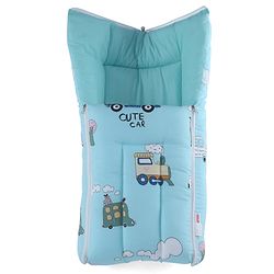 Babyhug Super Saver Bedding Combo Set of 3 Sailor Friends Print - Blue| 100% Cotton| Pillows & Bolsters Included| Lightweight & Travel Friendly| Breathable Fabric| Gifting  Option for 0to6 Months