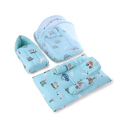 Babyhug Super Saver Bedding Combo Set of 3 Sailor Friends Print - Blue| 100% Cotton| Pillows & Bolsters Included| Lightweight & Travel Friendly| Breathable Fabric| Gifting  Option for 0to6 Months