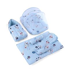 Babyhug Super Saver Bedding Combo Set of 3 Sailor Friends Print - Blue| 100% Cotton| Pillows & Bolsters Included| Lightweight & Travel Friendly| Breathable Fabric| Gifting  Option for 0to6 Months