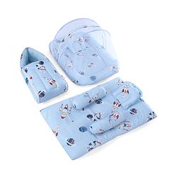 Babyhug Super Saver Bedding Combo Set of 3 Sailor Friends Print - Blue| 100% Cotton| Pillows & Bolsters Included| Lightweight & Travel Friendly| Breathable Fabric| Gifting  Option for 0to6 Months