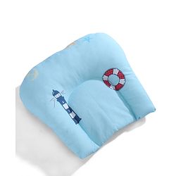 Babyhug 100% Cotton Digital Print Mattress Set with Mosquito Net Sailor Friends -Blue|U Shaped Pillow|Zipper Opening|Foldable & Travel Friendly|Newborn Gifting Option|Use on Floor Cribs Cots or Cradle