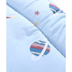 Babyhug 100% Cotton Digital Print Mattress Set with Mosquito Net Sailor Friends -Blue|U Shaped Pillow|Zipper Opening|Foldable & Travel Friendly|Newborn Gifting Option|Use on Floor Cribs Cots or Cradle