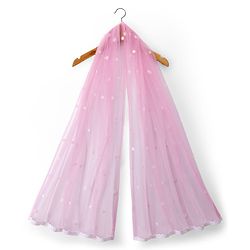 Babyhug Net Woven Frill Sleeves Floral Embroidred Choli Lahenga Set with Dupatta - Pink