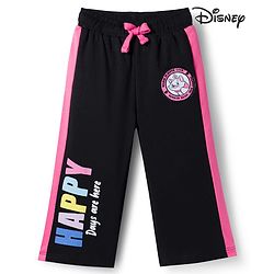 Babyhug Disney Terry Knit Full Length Track Pant With Marie Graphics & Badge Detailing - Black