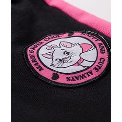Babyhug Disney Terry Knit Full Length Track Pant With Marie Graphics & Badge Detailing - Black