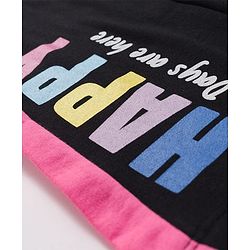 Babyhug Disney Terry Knit Full Length Track Pant With Marie Graphics & Badge Detailing - Black