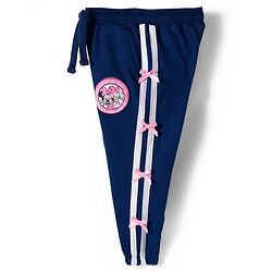 Babyhug Disney Terry Knit Full Length Track Pant With Minnie Mouse Graphics & Bow Detailing - Navy Blue