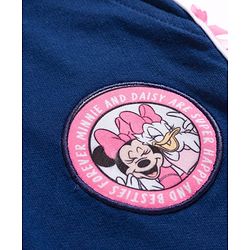 Babyhug Disney Terry Knit Full Length Track Pant With Minnie Mouse Graphics & Bow Detailing - Navy Blue