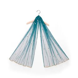 Babyhug Half Sleeves Floral Embroidered  Choli Lehenga & Dupatta Set - Teal