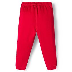 Babyhug Disney Terry Knit Full Length Track Pant With Minnie Mouse Graphics Badge & Bow Detailing - Red