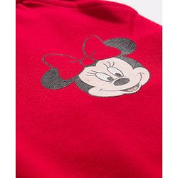 Babyhug Disney Terry Knit Full Length Track Pant With Minnie Mouse Graphics Badge & Bow Detailing - Red