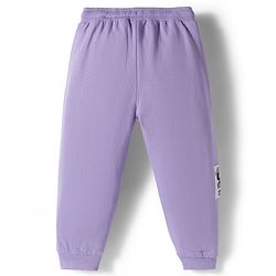 Babyhug Disney Terry Knit Full Length Lounge Pant With Minnie Mouse Graphics & Schiffli Pocket Detailing - Lavender