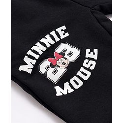 Babyhug Disney Terry Knit Trackpant with Minnie Mouse Graphics and Applique Detailing - Black