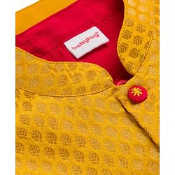 Babyhug Cotton Blend Woven Full Sleeves Kurta Pajama Set with Embroidered Jacket - Dark Pink