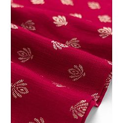 Babyhug Woven Full Sleeves Floral Foil Printed Kurta Pajama  Set- Maroon