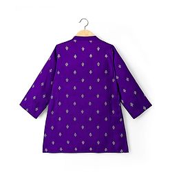 Babyhug Woven Full Sleeves  Foil Printed Kurta Pajama Set- Purple