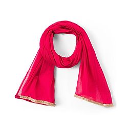 Babyhug Rayon Woven Frill Sleeves Printed Kurti Sharara with Dupatta - Dark Pink