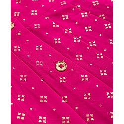 Babyhug Cotton Woven Three Fourth Sleeves Kurta Salwar Set With Floral Pint - Fuchsia