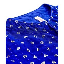 Babyhug Georgette Woven Full Sleeves Kurta Pajama Set With Sequin Detailing - Royal Blue
