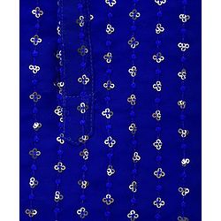 Babyhug Georgette Woven Full Sleeves Kurta Pajama Set With Sequin Detailing - Royal Blue