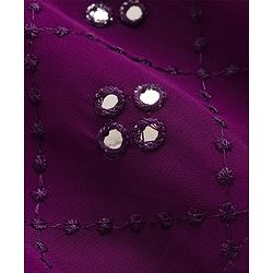 Babyhug Georgette Woven Full Sleeves Kurta Pajama Set With Mirror Embroidered - Purple