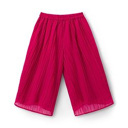 Babyhug Georgette Woven Top & Palazzo Set With Three Fourth Sleeves Embroidered Jacket - Fuchsia