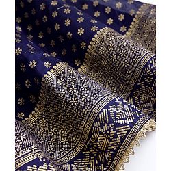 Babyhug Sleeveless Georgett Woven Foil Printed Choli Lahenga with Dupatta -  Navy
