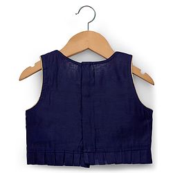 Babyhug Sleeveless Georgett Woven Foil Printed Choli Lahenga with Dupatta -  Navy