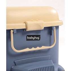 Babyhug Multipurpose Storage Box with Wheels for Kids Truck Theme - Classic Blue| Toy Storage Organizer with Pull Along Handle| Clip Lock Lid| Use as Ride-On & Building Block Tray| Kids Room Storage