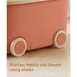 Babyhug Multipurpose Storage Box with Wheels for Kids Truck Theme - Classic Blue| Toy Storage Organizer with Pull Along Handle| Clip Lock Lid| Use as Ride-On & Building Block Tray| Kids Room Storage