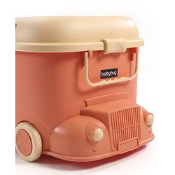 Babyhug Multipurpose Storage Box with Wheels for Kids Truck Theme - Classic Blue| Toy Storage Organizer with Pull Along Handle| Clip Lock Lid| Use as Ride-On & Building Block Tray| Kids Room Storage