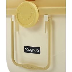 Babyhug Multipurpose Storage Box with Wheels for Kids Animal Theme Pastel Yellow| Toy Storage Organizer with Pull Along Handle| Clip Lock Lid| Use as Ride-On & Building Block Tray| Kids Room Storage