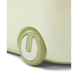 Babyhug Multipurpose Storage Box with Wheels for Kids Animal Theme Pastel Yellow| Toy Storage Organizer with Pull Along Handle| Clip Lock Lid| Use as Ride-On & Building Block Tray| Kids Room Storage